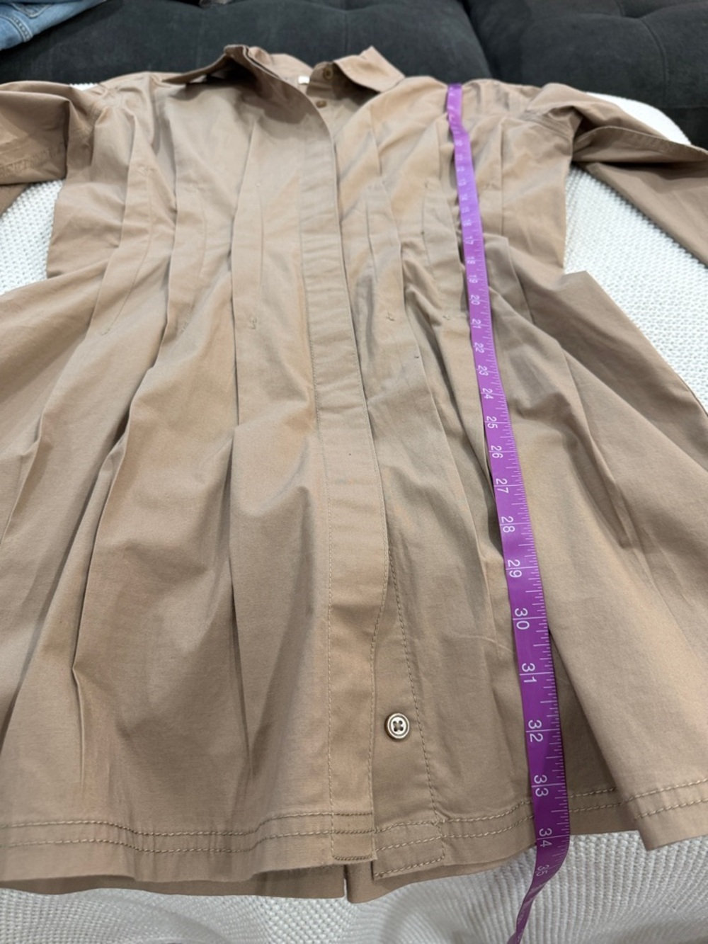 Pilcro‎ Pintuck Tan Mini Shirt Dress - Picture 12 of 14